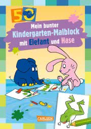 Mein bunter Kindergarten-Malblock mit Elefant und Hase