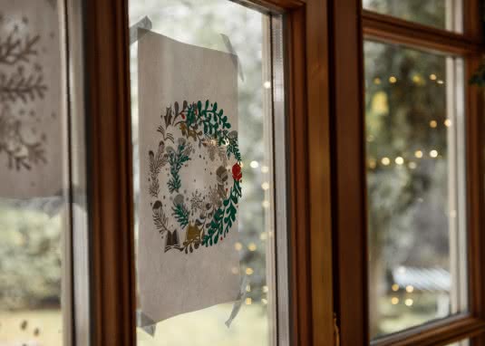  Fensterbilder Weihnachten Kreidestift Anleitung Schrit 2