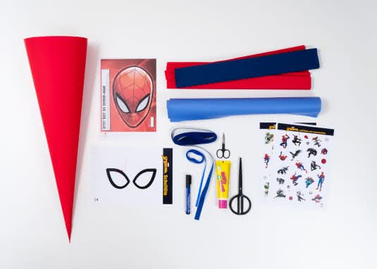 Spider-Man-Schultüte basteln - Schritt-für-Schritt-Anleitung - Materialien